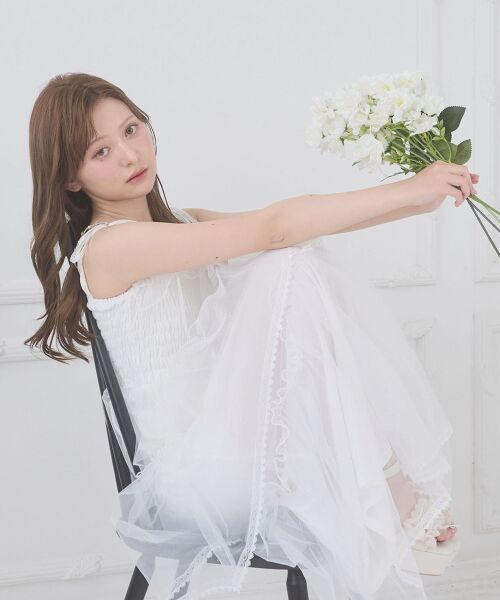 MAJESTIC LEGON / マジェスティックレゴン ロング・マキシ丈ワンピース | チェーン付きキラキラキャミワンピ | 詳細7