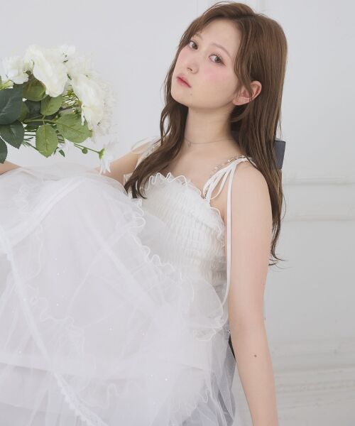 MAJESTIC LEGON / マジェスティックレゴン ロング・マキシ丈ワンピース | チェーン付きキラキラキャミワンピ | 詳細8