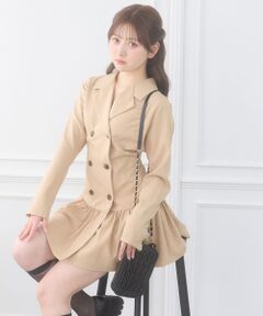 MAJESTIC LEGON / マジェスティックレゴン ミニ丈・ひざ丈ワンピース | レースアップジャケットミニワンピ