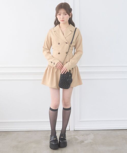 MAJESTIC LEGON / マジェスティックレゴン ミニ丈・ひざ丈ワンピース | レースアップジャケットミニワンピ | 詳細1