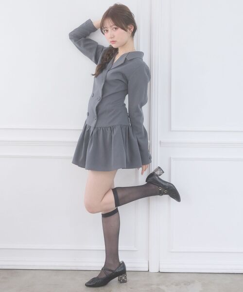 MAJESTIC LEGON / マジェスティックレゴン ミニ丈・ひざ丈ワンピース | レースアップジャケットミニワンピ | 詳細12