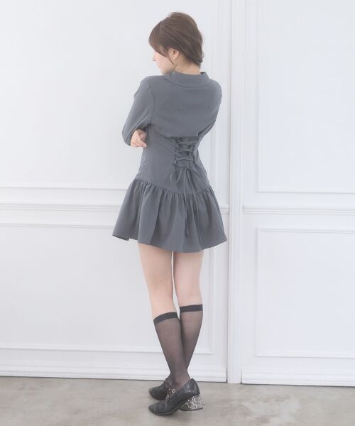 MAJESTIC LEGON / マジェスティックレゴン ミニ丈・ひざ丈ワンピース | レースアップジャケットミニワンピ | 詳細13