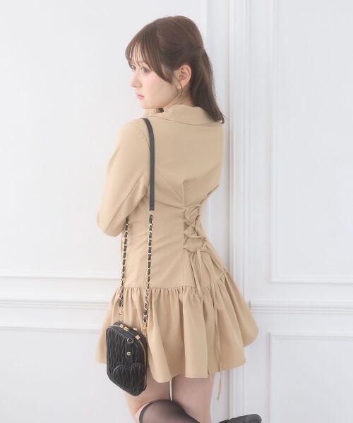 MAJESTIC LEGON / マジェスティックレゴン ミニ丈・ひざ丈ワンピース | レースアップジャケットミニワンピ | 詳細6