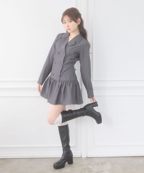 MAJESTIC LEGON / マジェスティックレゴン ミニ丈・ひざ丈ワンピース | レースアップジャケットミニワンピ | 詳細7