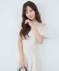 MAJESTIC LEGON / マジェスティックレゴン ミニ丈・ひざ丈ワンピース | ウエストきゅっとオフショルワンピ