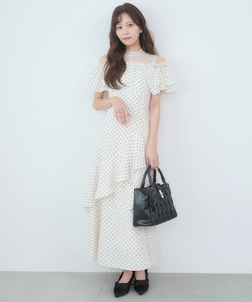 MAJESTIC LEGON / マジェスティックレゴン ミニ丈・ひざ丈ワンピース | ウエストきゅっとオフショルワンピ | 詳細1