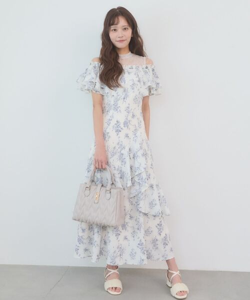 MAJESTIC LEGON / マジェスティックレゴン ミニ丈・ひざ丈ワンピース | ウエストきゅっとオフショルワンピ | 詳細10