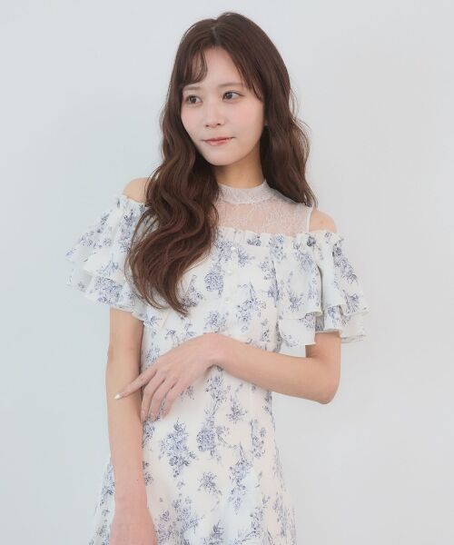 MAJESTIC LEGON / マジェスティックレゴン ミニ丈・ひざ丈ワンピース | ウエストきゅっとオフショルワンピ | 詳細13