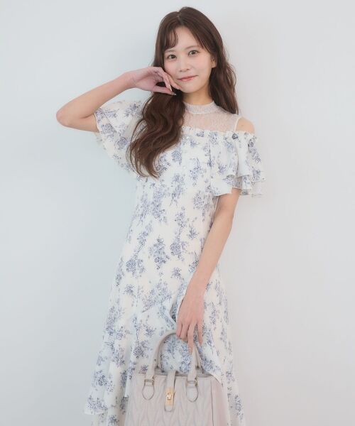 MAJESTIC LEGON / マジェスティックレゴン ミニ丈・ひざ丈ワンピース | ウエストきゅっとオフショルワンピ | 詳細15