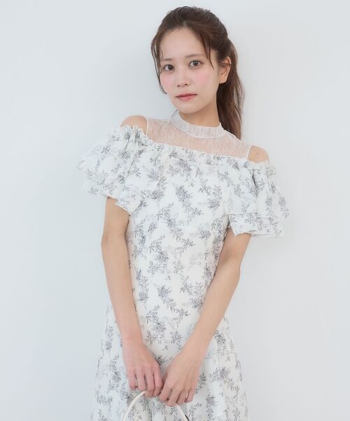 MAJESTIC LEGON / マジェスティックレゴン ミニ丈・ひざ丈ワンピース | ウエストきゅっとオフショルワンピ | 詳細20