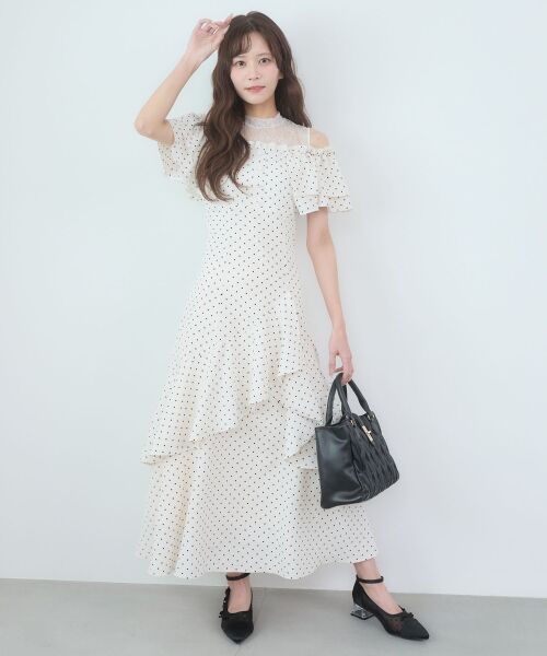 MAJESTIC LEGON / マジェスティックレゴン ミニ丈・ひざ丈ワンピース | ウエストきゅっとオフショルワンピ | 詳細3