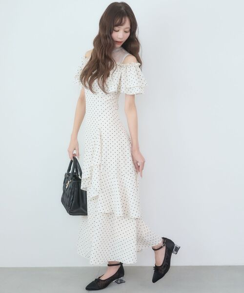 MAJESTIC LEGON / マジェスティックレゴン ミニ丈・ひざ丈ワンピース | ウエストきゅっとオフショルワンピ | 詳細4