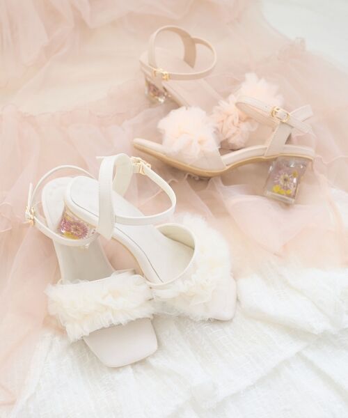 MAJESTIC LEGON / マジェスティックレゴン サンダル | フラワークリアヒールフリルサンダル | 詳細12
