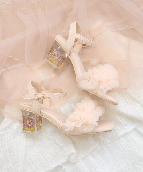 MAJESTIC LEGON / マジェスティックレゴン サンダル | フラワークリアヒールフリルサンダル | 詳細13