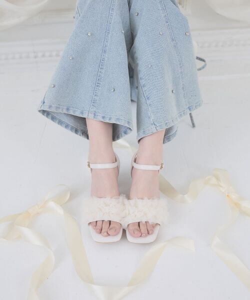 MAJESTIC LEGON / マジェスティックレゴン サンダル | フラワークリアヒールフリルサンダル | 詳細19