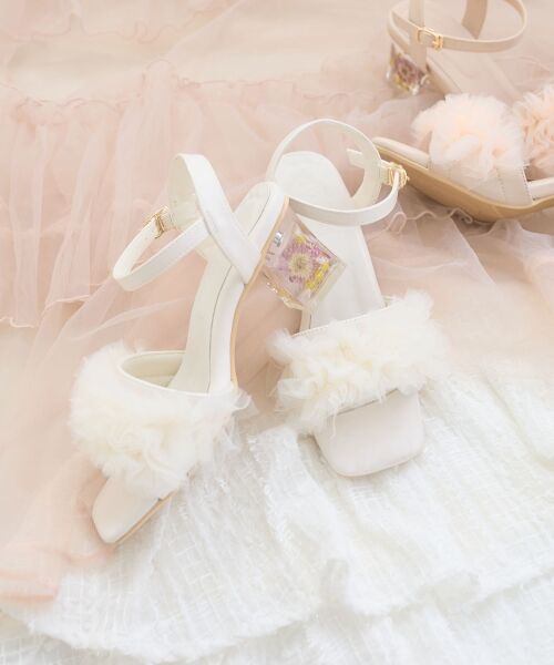 MAJESTIC LEGON / マジェスティックレゴン サンダル | フラワークリアヒールフリルサンダル | 詳細30