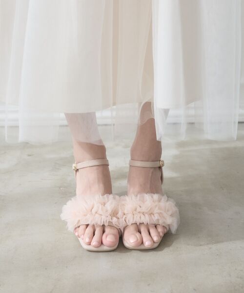 MAJESTIC LEGON / マジェスティックレゴン サンダル | フラワークリアヒールフリルサンダル | 詳細4