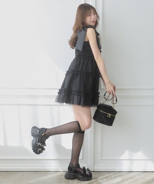 MAJESTIC LEGON / マジェスティックレゴン サンダル | パールリボンフリルボリュームスポサン | 詳細10