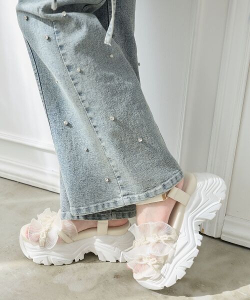 MAJESTIC LEGON / マジェスティックレゴン サンダル | パールリボンフリルボリュームスポサン | 詳細2