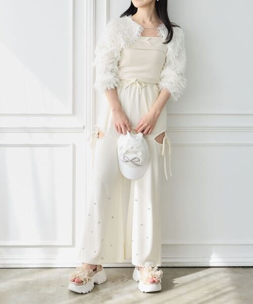 MAJESTIC LEGON / マジェスティックレゴン サンダル | パールリボンフリルボリュームスポサン | 詳細5