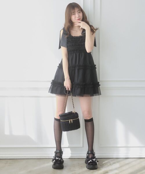 MAJESTIC LEGON / マジェスティックレゴン サンダル | パールリボンフリルボリュームスポサン | 詳細9