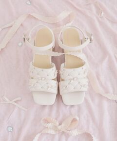 MAJESTIC LEGON / マジェスティックレゴン サンダル | キルティングビジューリボンサンダル