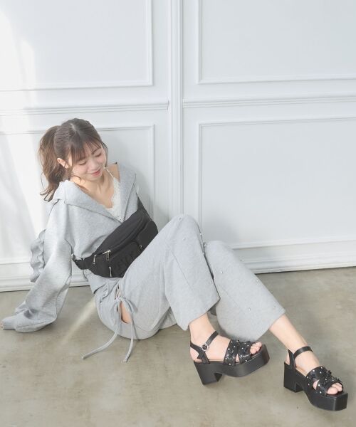 MAJESTIC LEGON / マジェスティックレゴン サンダル | キルティングビジューリボンサンダル | 詳細10