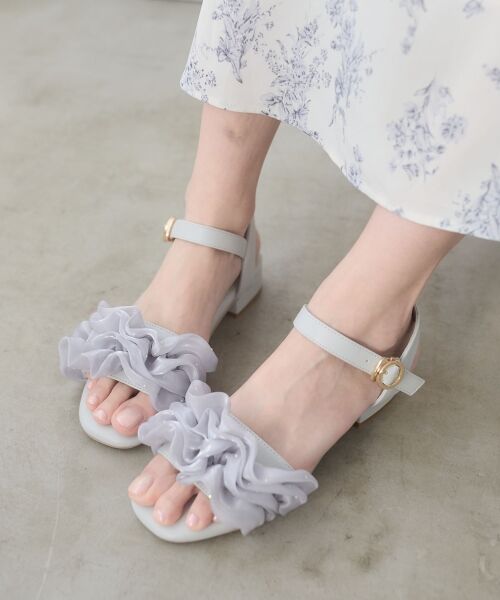 MAJESTIC LEGON / マジェスティックレゴン サンダル | ローヒールフリルビジューサンダル | 詳細10