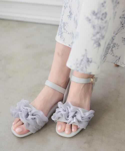 MAJESTIC LEGON / マジェスティックレゴン サンダル | ローヒールフリルビジューサンダル | 詳細11