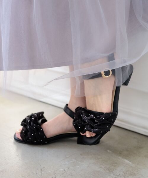 MAJESTIC LEGON / マジェスティックレゴン サンダル | ローヒールフリルビジューサンダル | 詳細15