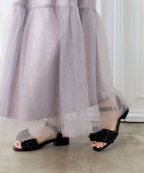 MAJESTIC LEGON / マジェスティックレゴン サンダル | ローヒールフリルビジューサンダル | 詳細16