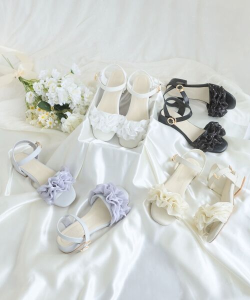 MAJESTIC LEGON / マジェスティックレゴン サンダル | ローヒールフリルビジューサンダル | 詳細19