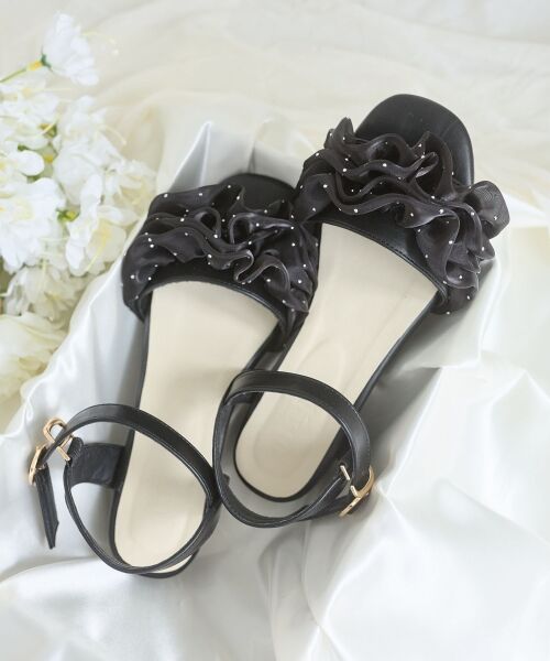 MAJESTIC LEGON / マジェスティックレゴン サンダル | ローヒールフリルビジューサンダル | 詳細24