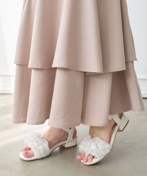 MAJESTIC LEGON / マジェスティックレゴン サンダル | ローヒールフリルビジューサンダル | 詳細3