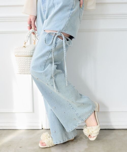 MAJESTIC LEGON / マジェスティックレゴン サンダル | ローヒールフリルビジューサンダル | 詳細9