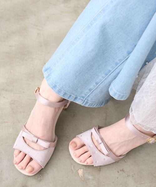 MAJESTIC LEGON / マジェスティックレゴン サンダル | サテンビジューリボンサンダル | 詳細10