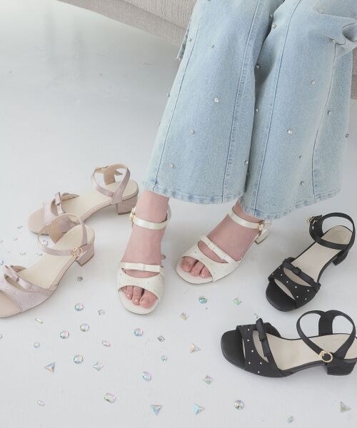 MAJESTIC LEGON / マジェスティックレゴン サンダル | サテンビジューリボンサンダル | 詳細15