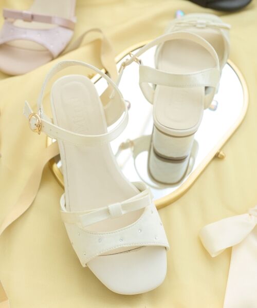 MAJESTIC LEGON / マジェスティックレゴン サンダル | サテンビジューリボンサンダル | 詳細17