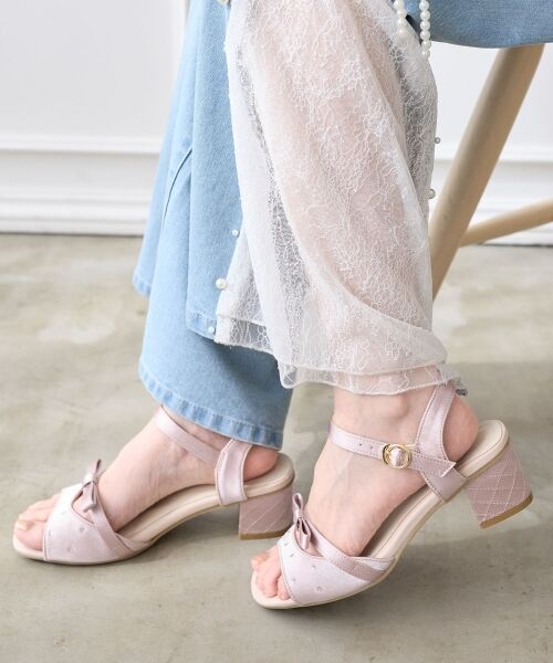 MAJESTIC LEGON / マジェスティックレゴン サンダル | サテンビジューリボンサンダル | 詳細9