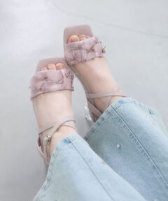 MAJESTIC LEGON / マジェスティックレゴン サンダル | クリアヒールギャザーリボンサンダル