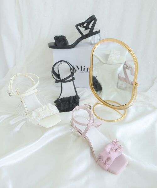 MAJESTIC LEGON / マジェスティックレゴン サンダル | クリアヒールギャザーリボンサンダル | 詳細16