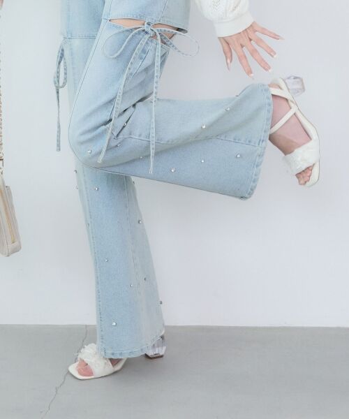 MAJESTIC LEGON / マジェスティックレゴン サンダル | クリアヒールギャザーリボンサンダル | 詳細3