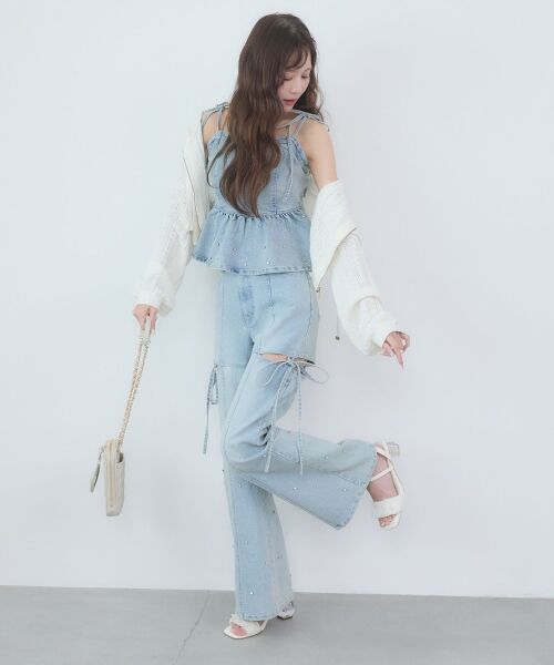 MAJESTIC LEGON / マジェスティックレゴン サンダル | クリアヒールギャザーリボンサンダル | 詳細4