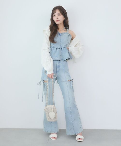 MAJESTIC LEGON / マジェスティックレゴン サンダル | クリアヒールギャザーリボンサンダル | 詳細5