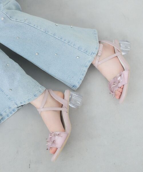 MAJESTIC LEGON / マジェスティックレゴン サンダル | クリアヒールギャザーリボンサンダル | 詳細7