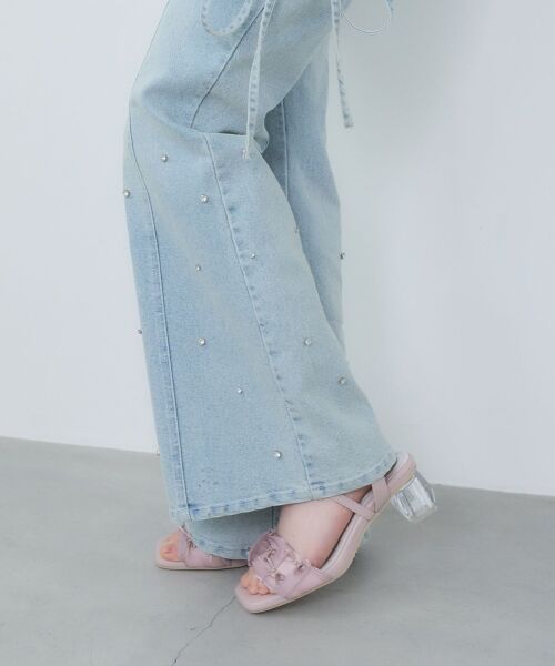 MAJESTIC LEGON / マジェスティックレゴン サンダル | クリアヒールギャザーリボンサンダル | 詳細8