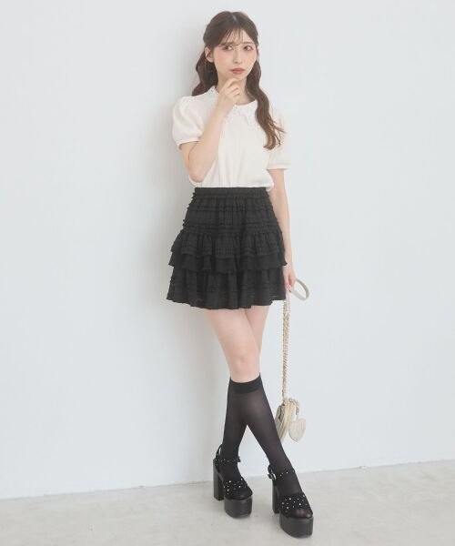 MAJESTIC LEGON / マジェスティックレゴン カットソー | ◇2WAYレース襟パフスリーブトップス | 詳細1