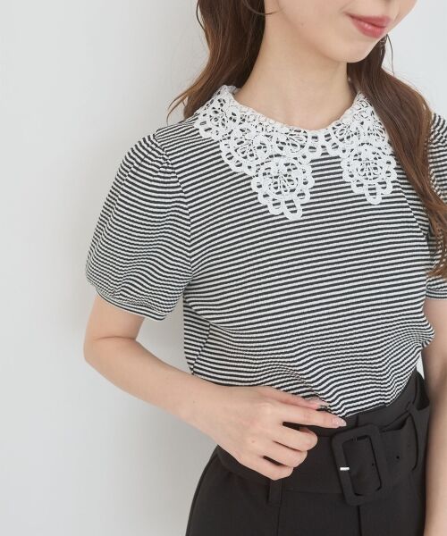 MAJESTIC LEGON / マジェスティックレゴン カットソー | ◇2WAYレース襟パフスリーブトップス | 詳細20