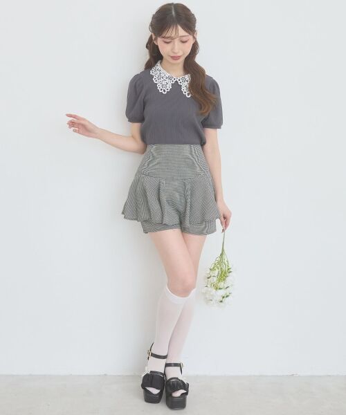 MAJESTIC LEGON / マジェスティックレゴン カットソー | ◇2WAYレース襟パフスリーブトップス | 詳細21