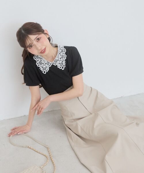 MAJESTIC LEGON / マジェスティックレゴン カットソー | ◇2WAYレース襟パフスリーブトップス | 詳細23